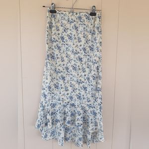 Vintage Y2K Garage Floral Skirt Hi-Low Ruffle Hem Size 5/6